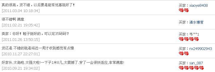 关于高哥H81802这款男士增高鞋的部分评论