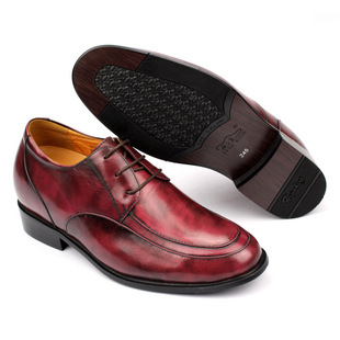 酒红色内增高鞋双只鞋(鞋底与鞋面)样